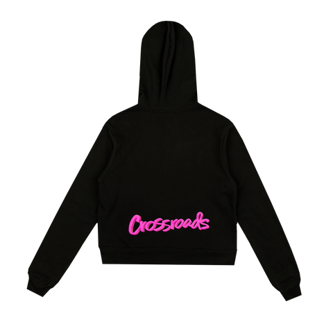 Crossroads Cropped Zip Hoodie